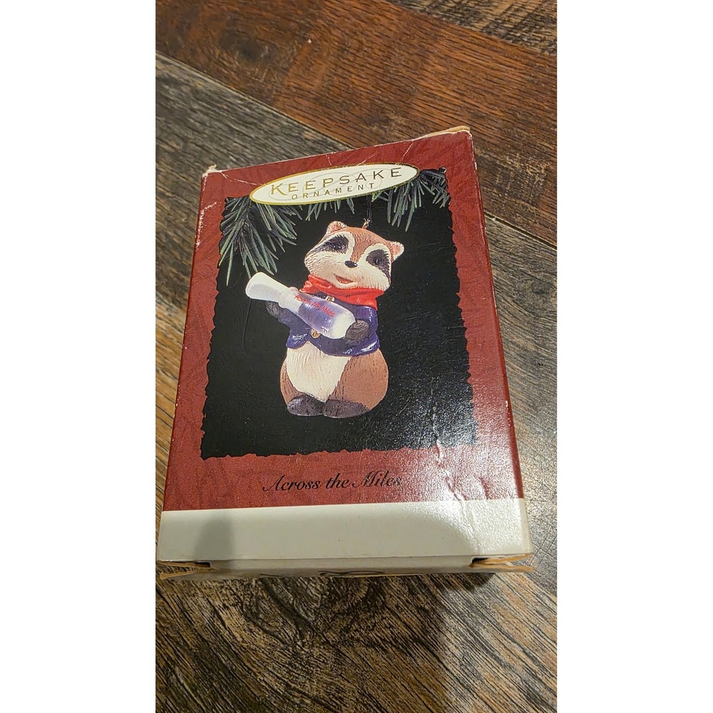 Hallmark Keepsake Ornament 1994 Across the Miles Raccoon Vintage Christmas Decor